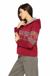 Kapuzen-Strickjacke Damen NEVADO aus 100% Alpaka von Apu Kuntur