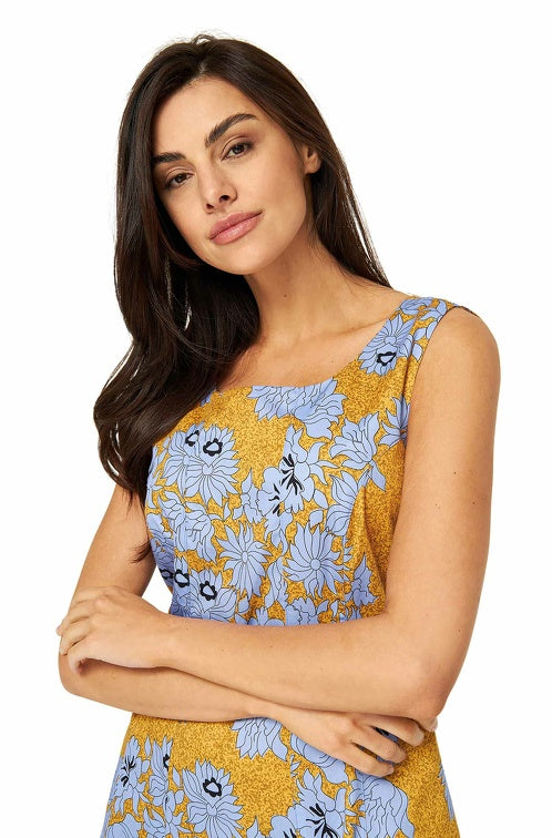 Sommerkleid MATILDE aus 100% Pima-Bio-Baumwolle ocean-flower von Apu Kuntur