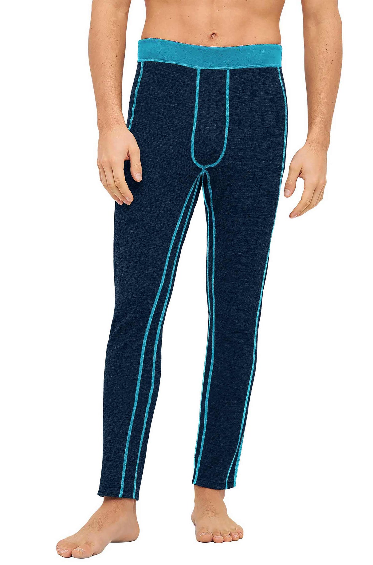 Lange Thermo-Hose Herren ANDEN ACTIVE mit 60% Premium Alpaka navy türkis von Apu Kuntur