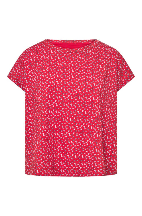 Boxy T-Shirt PAPERFLOWER aus Bio-Pima-Baumwolle red von Apu Kuntur