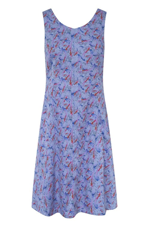 Kurzes Kleid FLYING BIRD aus Bio-Pima-Baumwolle purple-pastel von Apu Kuntur