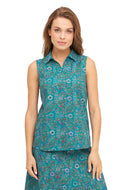 Ärmellose Bluse FLORAL ETHNO aus Bio-Pima-Baumwolle von Apu Kuntur