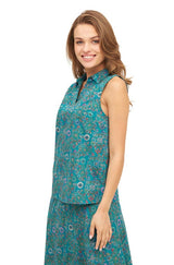 Ärmellose Bluse FLORAL ETHNO aus Bio-Pima-Baumwolle von Apu Kuntur