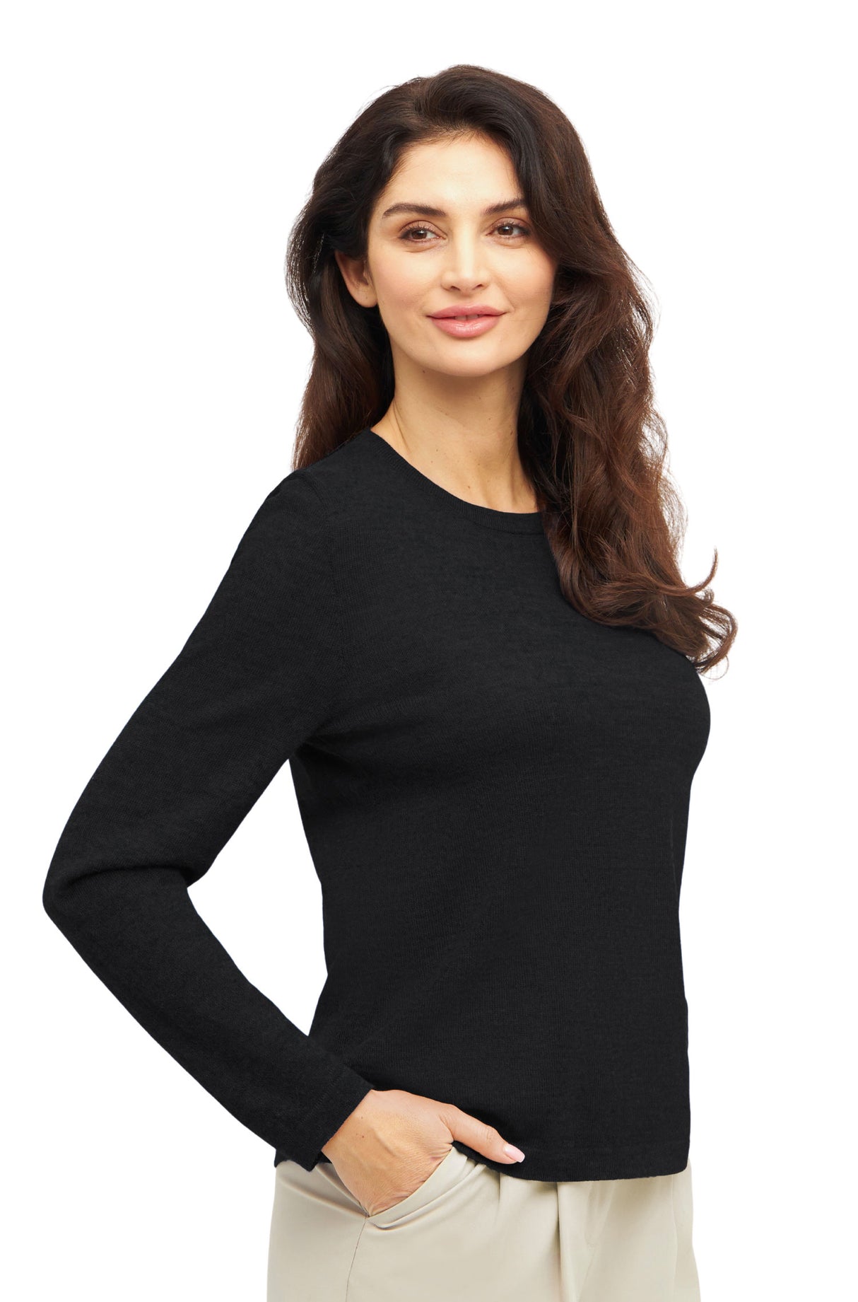 Damen Pullover APUSENTIAL aus 100% Alpaka schwarz von Apu Kuntur