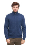 Strickjacke RONALDO XXXL aus 100% Baby Alpaka blau meliert XXXL von Apu Kuntur
