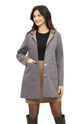 Alpaka Mantel COSTA aus Alpaka und Merino sandstone-gray