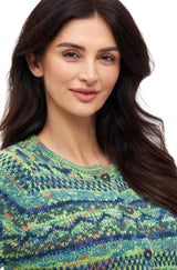 Strickjacke COLORES ANDEN mit 92% Alpaka - grün meliert von Apu Kuntur