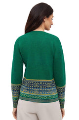 Strickjacke COLORES ANDEN aus 100% Alpaka - jadegrün von Apu Kuntur