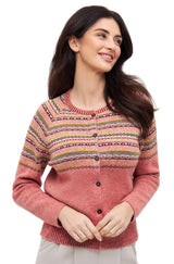 Strickjacke COLORES ANDEN mit 92% Alpaka - altrosa von Apu Kuntur