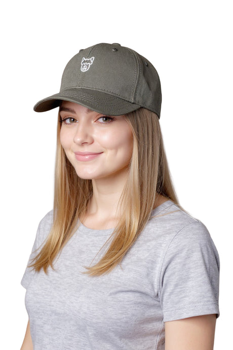 Cap aus 100% Bio-Baumwolle 🌿 mit gesticktem Alpaka-Logo olivgrün von Alpaka Store Deutschland