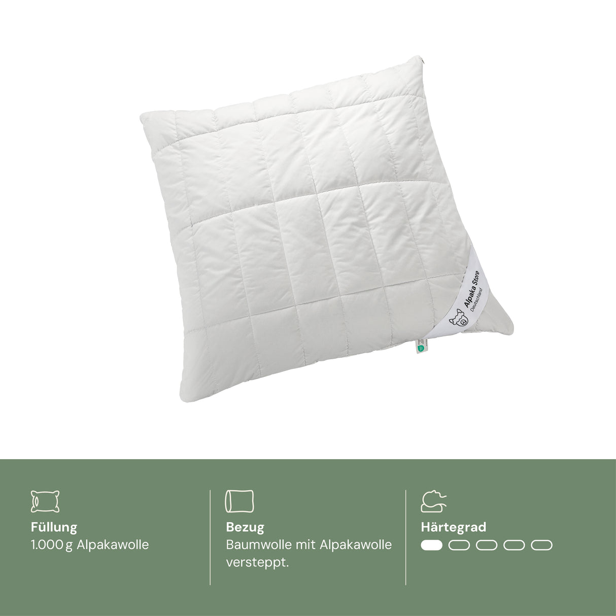 Flaches Alpaka Kopfkissen (100% Alpakawolle) von Alpaka Store Deutschland