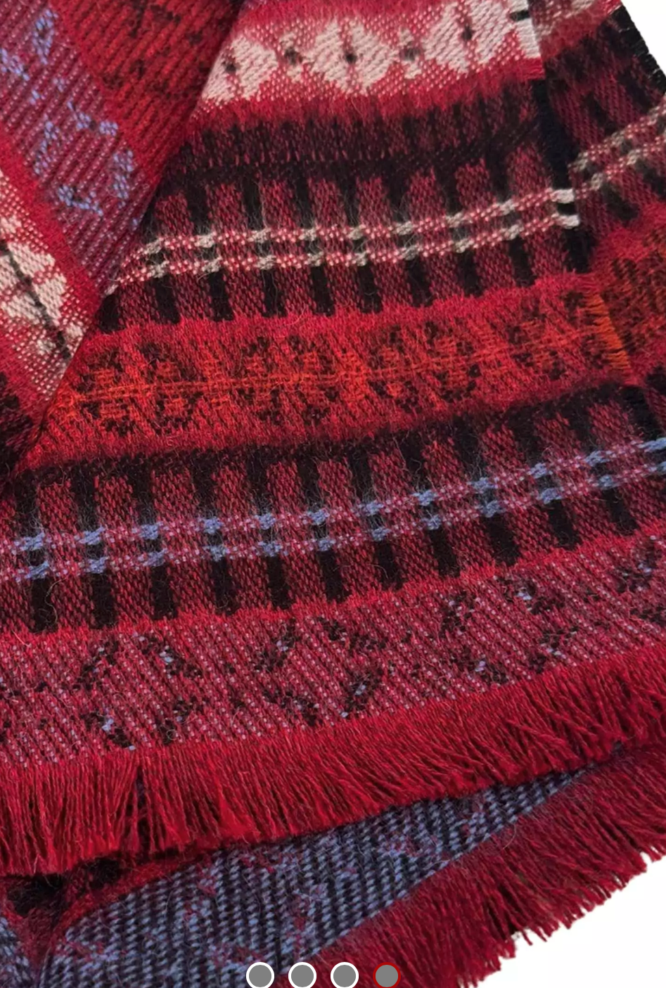 Webschal PUKA aus 100% Alpaka rot one-size von Apu Kuntur