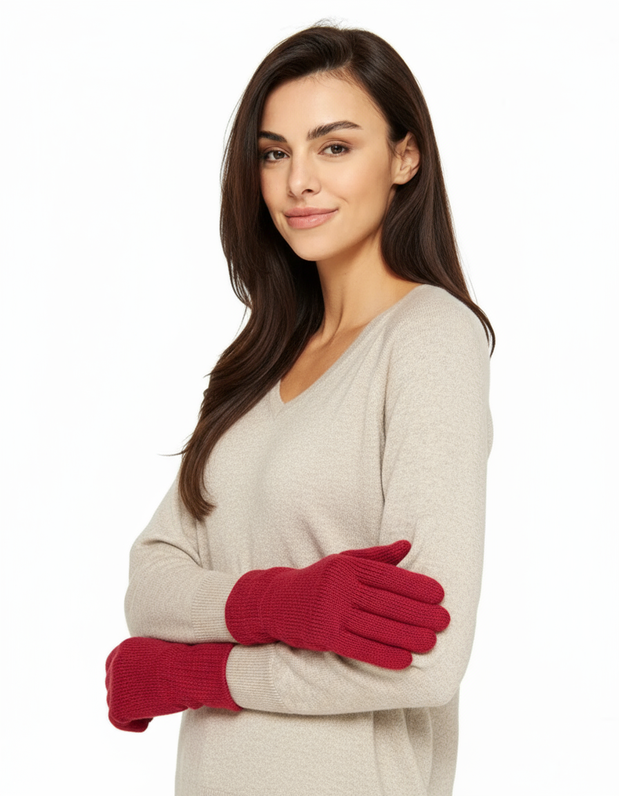 Gevoerde vingerhandschoenen UNI van 100% alpaca