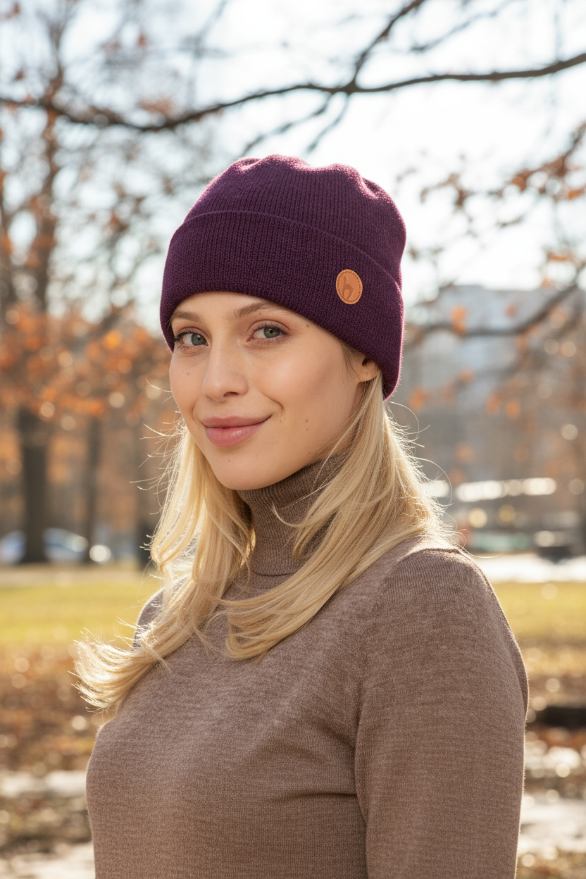 Cappello a maglia BARK in 100% alpaca