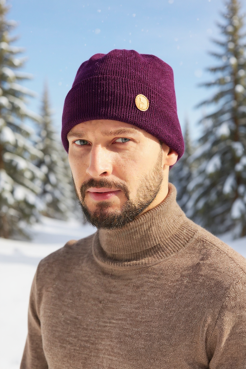 Cappello a maglia BARK in 100% alpaca