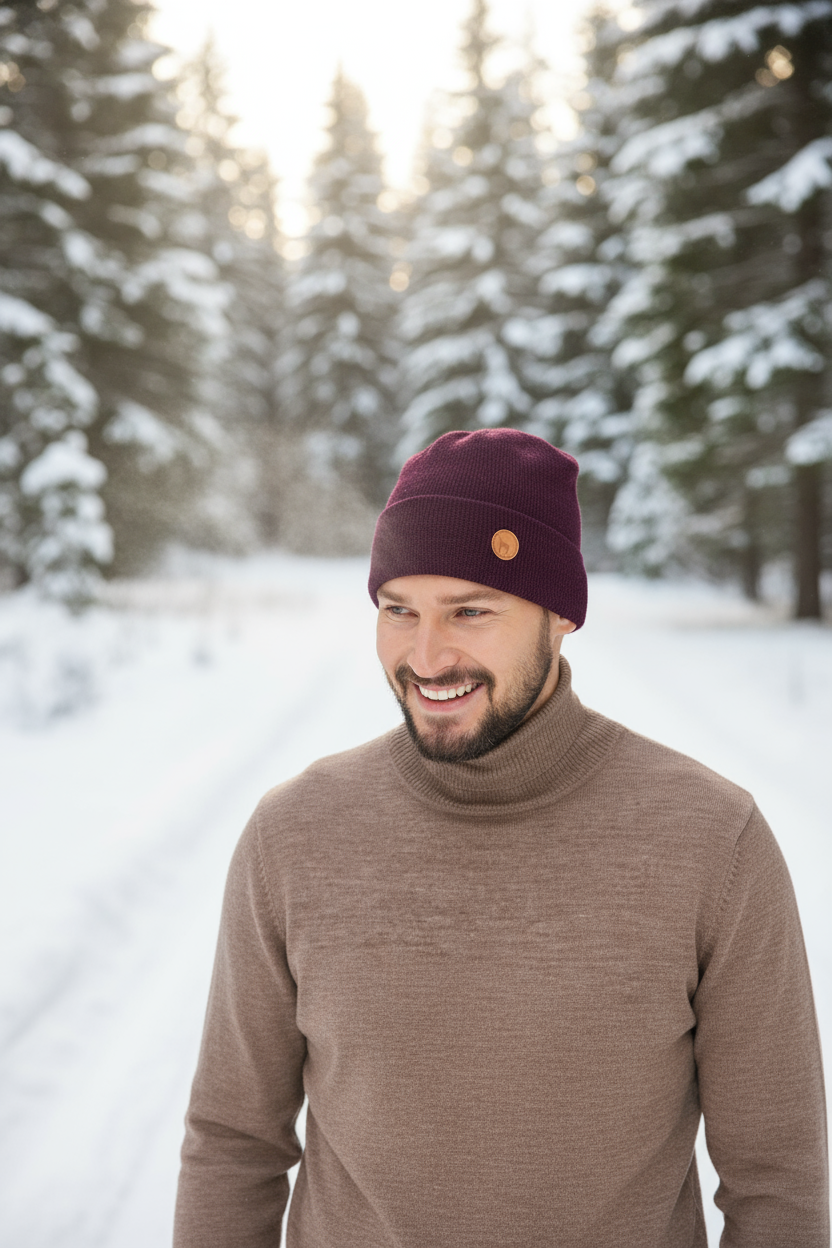 Cappello a maglia BARK in 100% alpaca