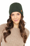 Alpaka Strick-Mütze BARK - 100% Alpaka tannengrün