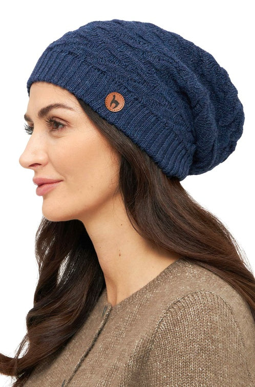 Basken Mütze BIESEN aus 100% Alpaka blau meliert one-size von Apu Kuntur