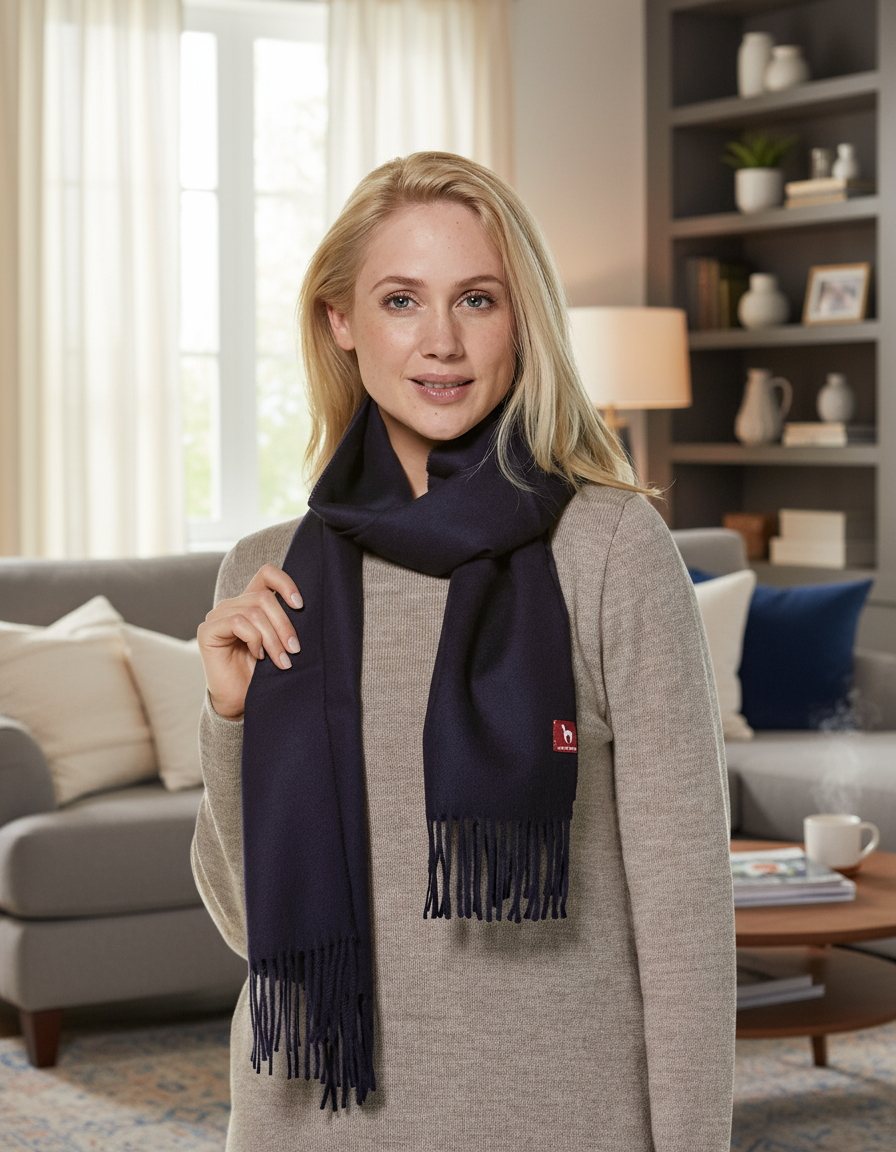 Scarf solid color made from 100% alpaca - available in 12 colors