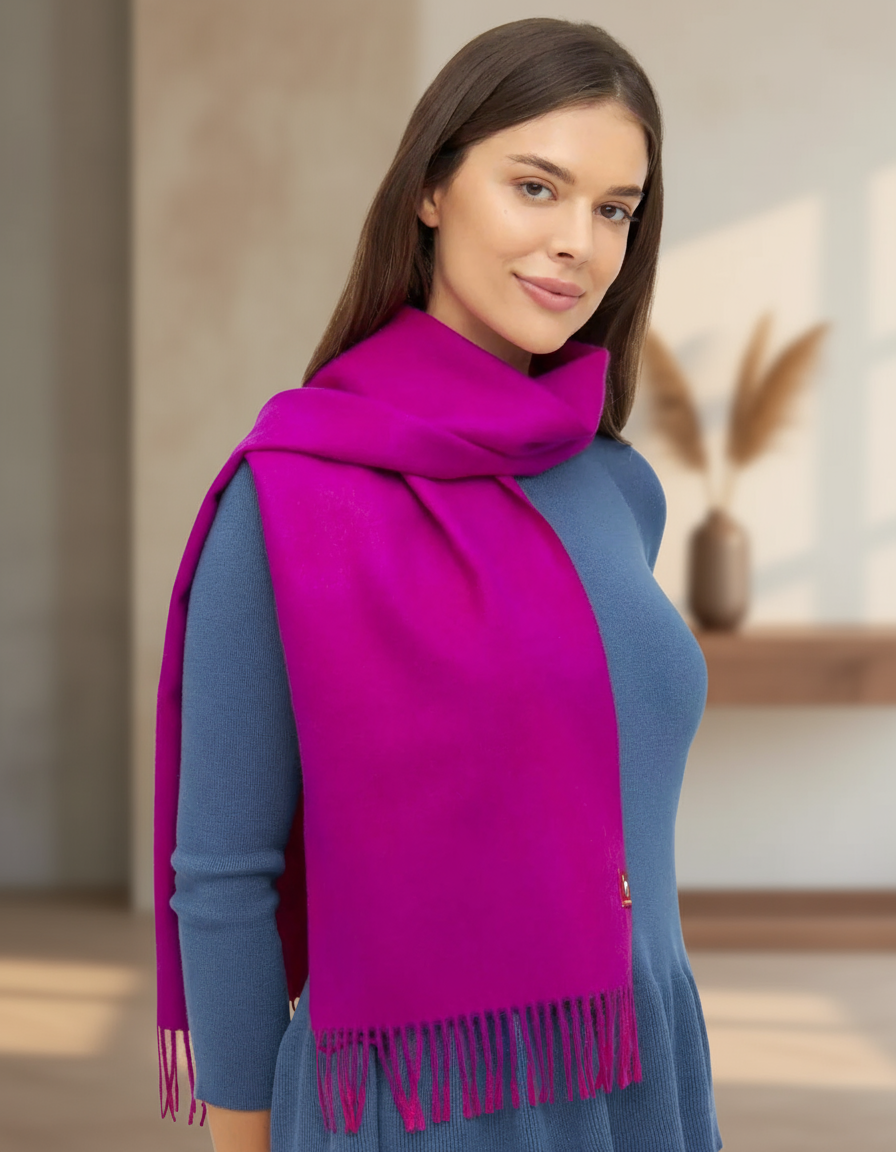 Scarf solid color made from 100% alpaca - available in 12 colors