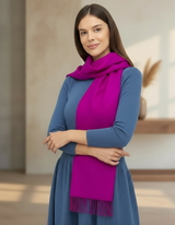 Scarf solid color made from 100% alpaca - available in 12 colors