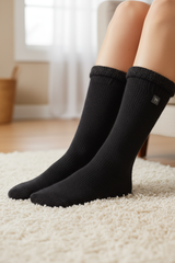 Alpaka WENDE-SOCKEN extra dick - 98% Alpaka schwarz-grau