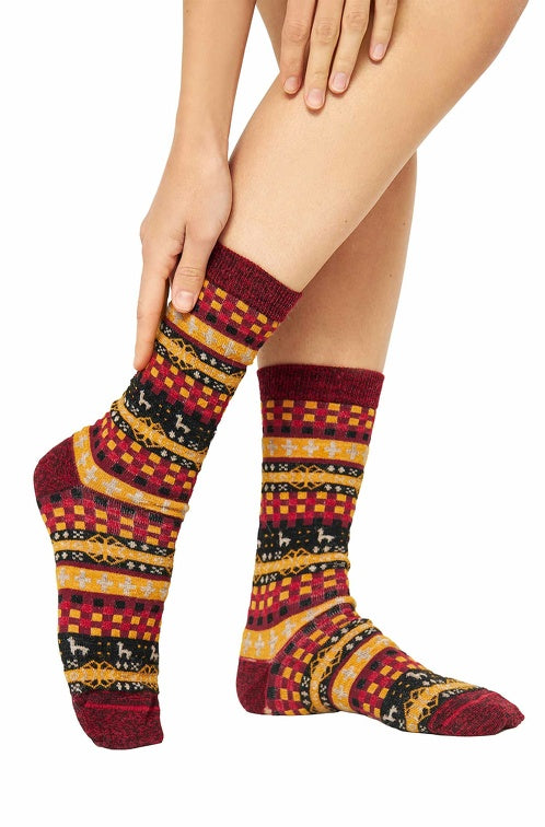 Patchwork Socken CANDELA - 67% Alpaka von Apu Kuntur