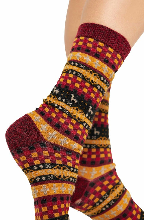 Patchwork Socken CANDELA - 67% Alpaka von Apu Kuntur