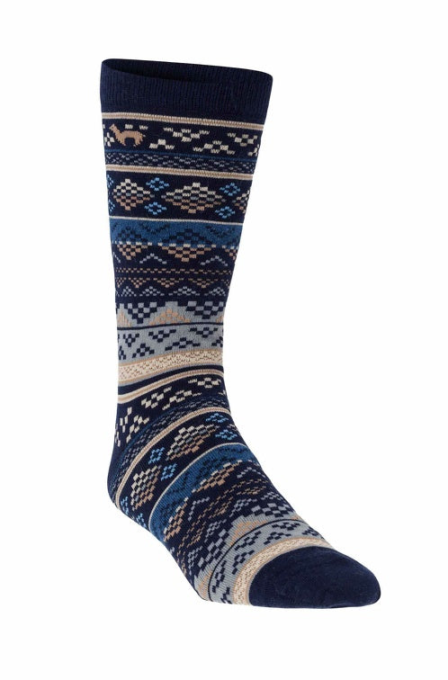 Socken INKA - 70% Alpaka blau sand von Apu Kuntur