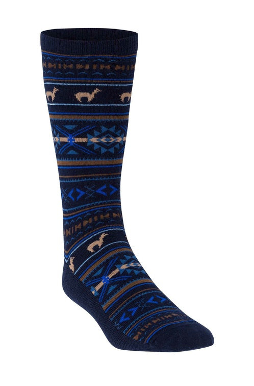 Socken JACQUARD - 70% Alpaka marine royal von Apu Kuntur