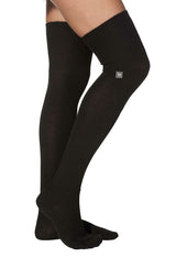 OVERKNEE Strümpfe Socken - 52% Alpaka schwarz von Apu Kuntur