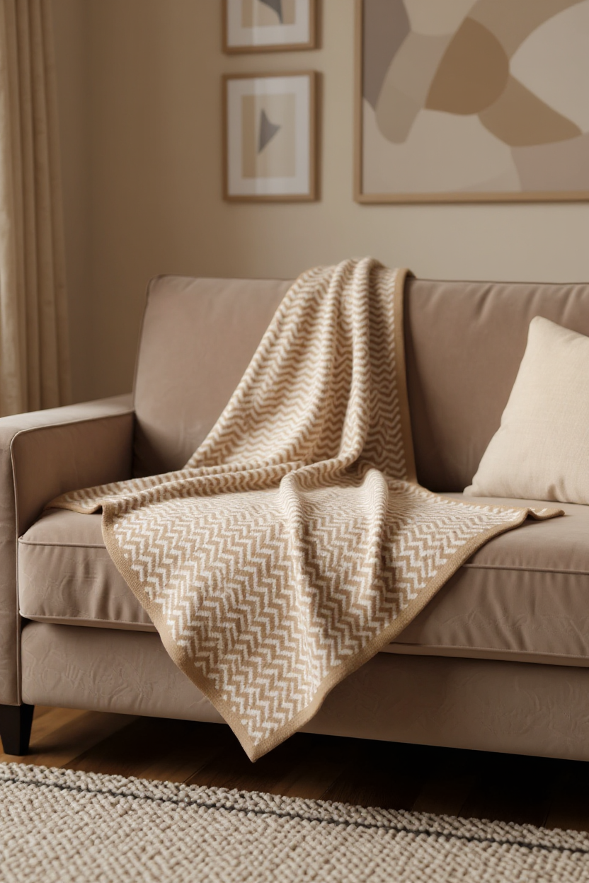 Small PURA NATURA wool blanket made from 100% undyed alpaca - 120x80cm