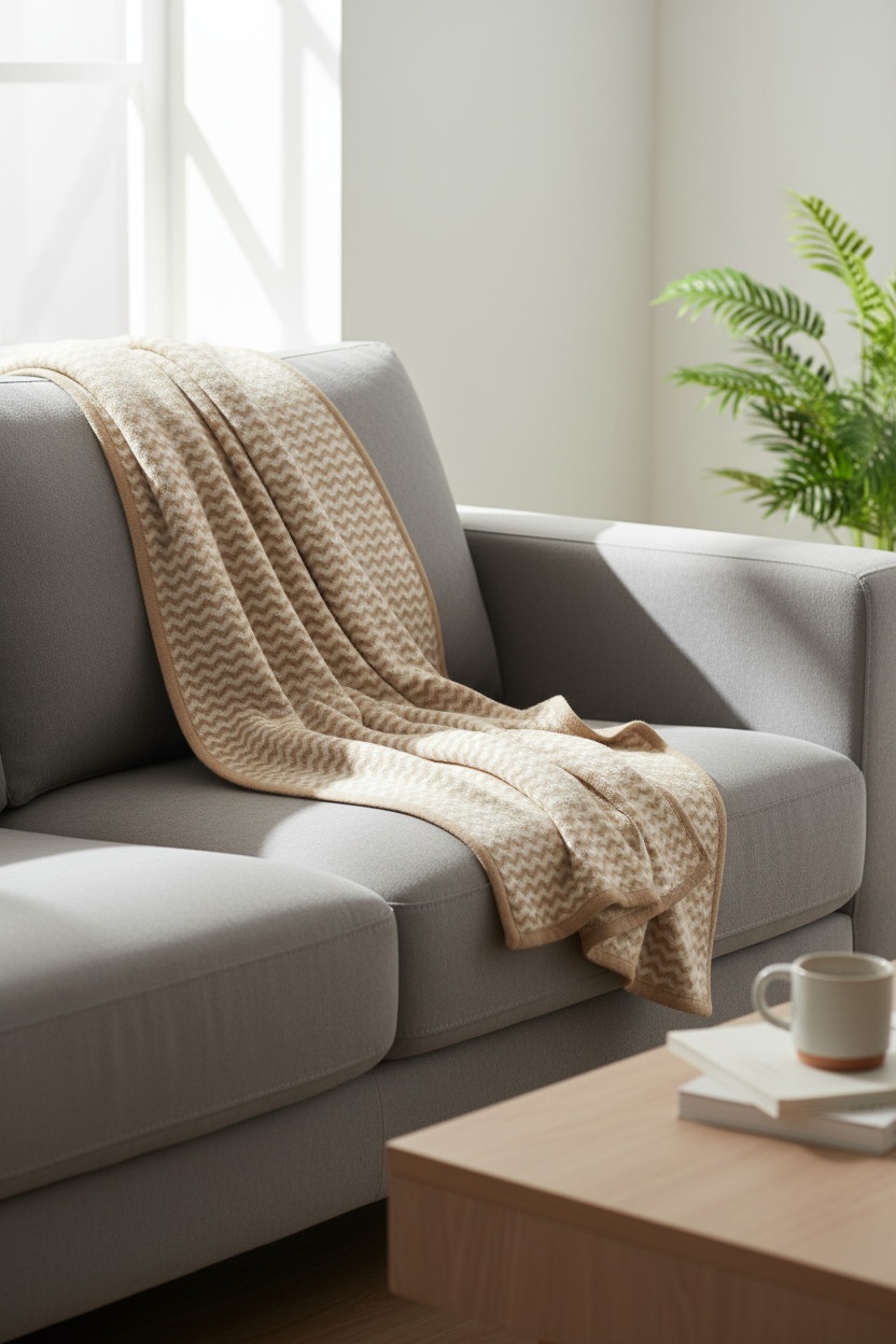 PURA NATURA Wool Blanket 100% Undyed Alpaca - Extra Large 200x147 cm