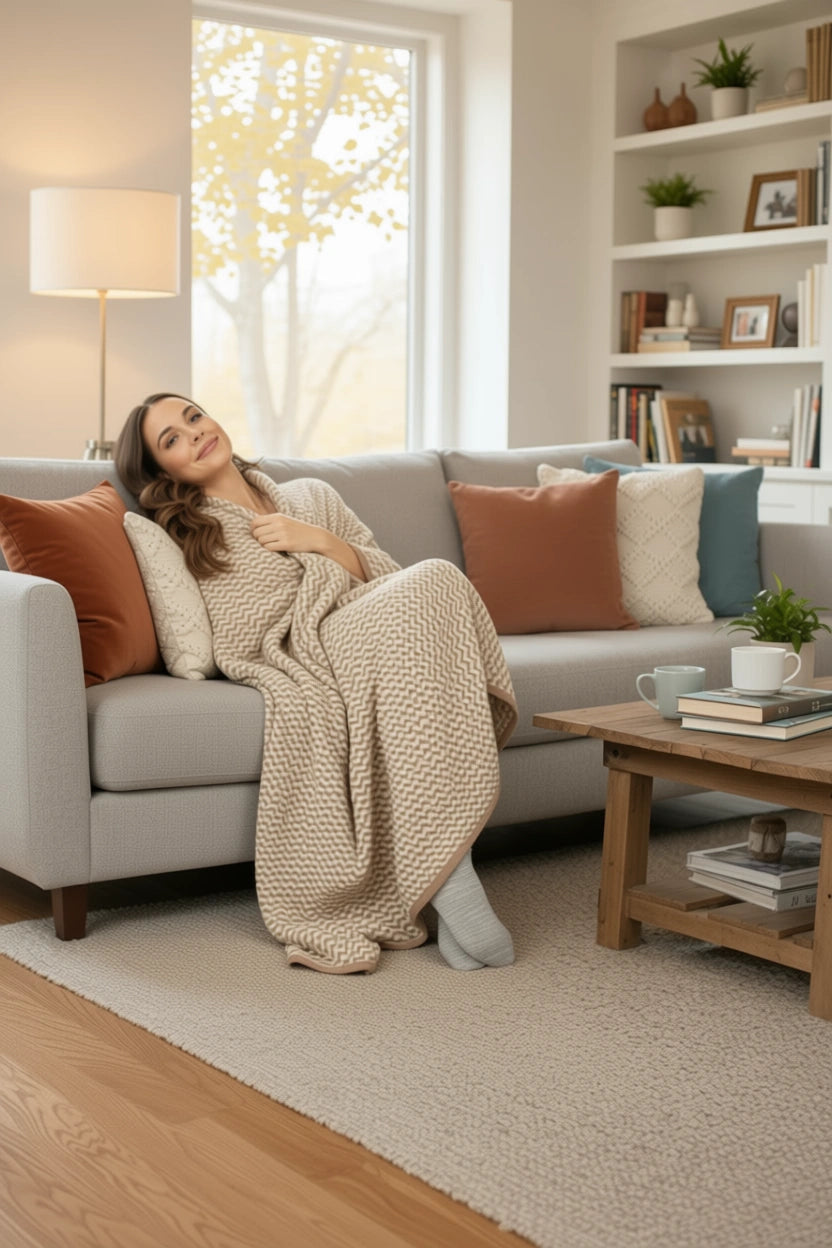 PURA NATURA Wool Blanket 100% Undyed Alpaca - Extra Large 200x147 cm