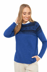 Pullover ANDEN aus 100% Alpaka - blau blau von Apu Kuntur