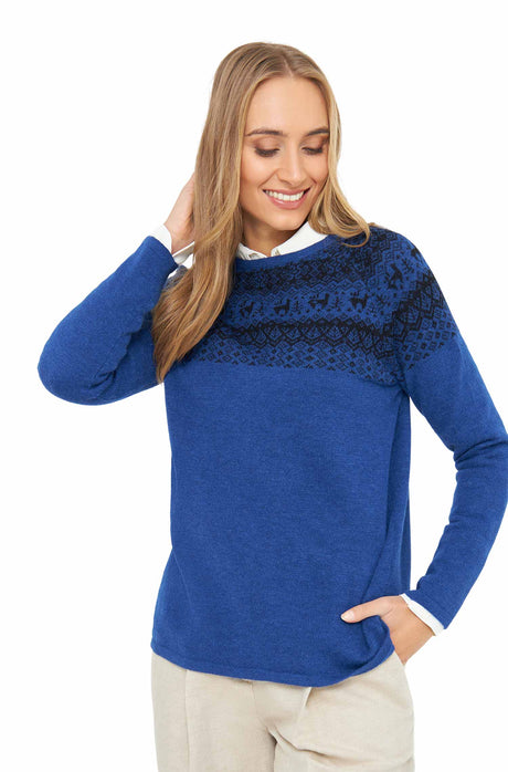 Pullover ANDEN aus 100% Alpaka - blau blau von Apu Kuntur