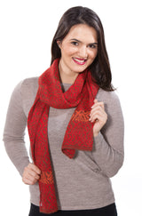 Schal CHIMU aus 100% Alpaka rot one-size von Apu Kuntur