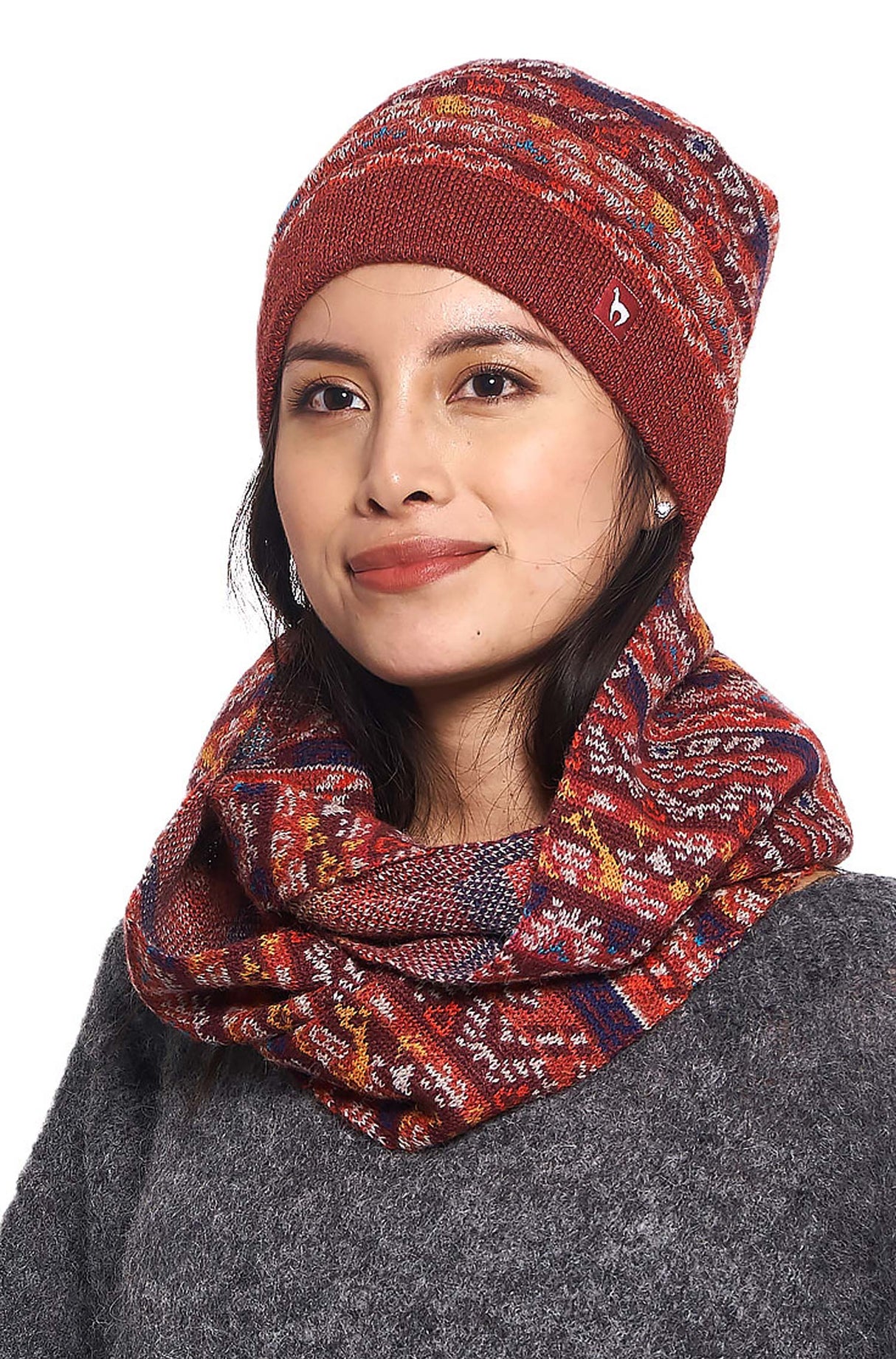 Schal GELIA aus 100% Alpaka rot one-size von Apu Kuntur
