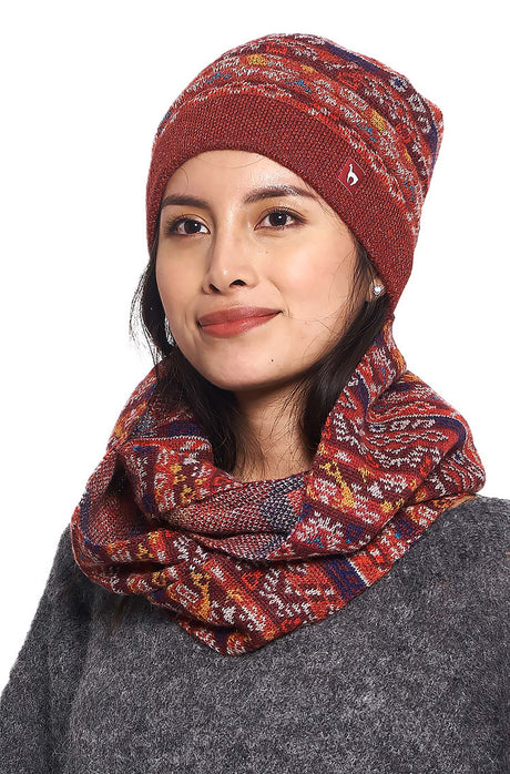 Schal GELIA aus 100% Alpaka rot one-size von Apu Kuntur