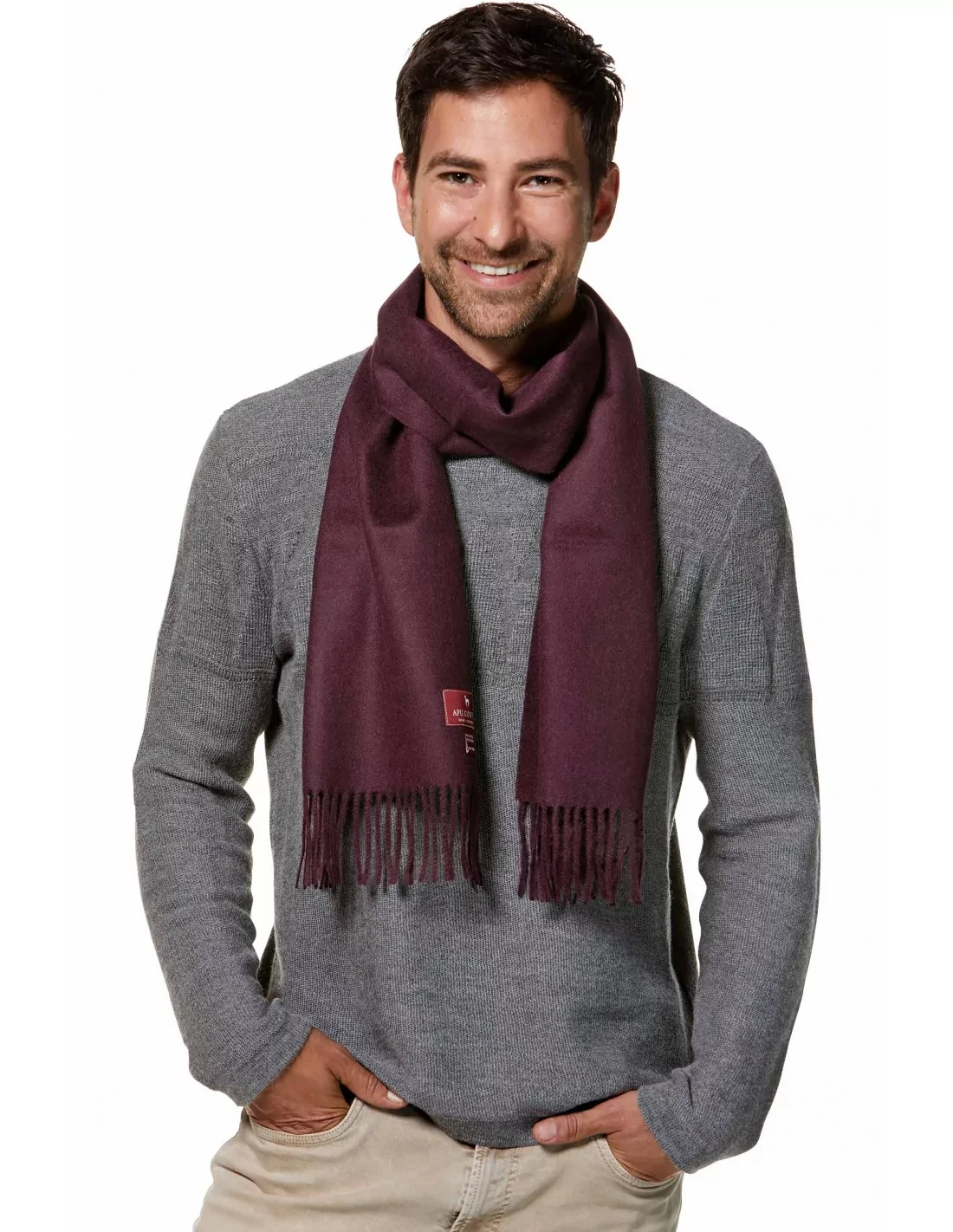 Schal Uni aus 100% Alpaka - in 12 Farben aubergine von Apu Kuntur