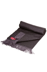 Tagesdecke FISCHGRAT aus 100% Alpaka schwarz braun 180x35 cm von Apu Kuntur