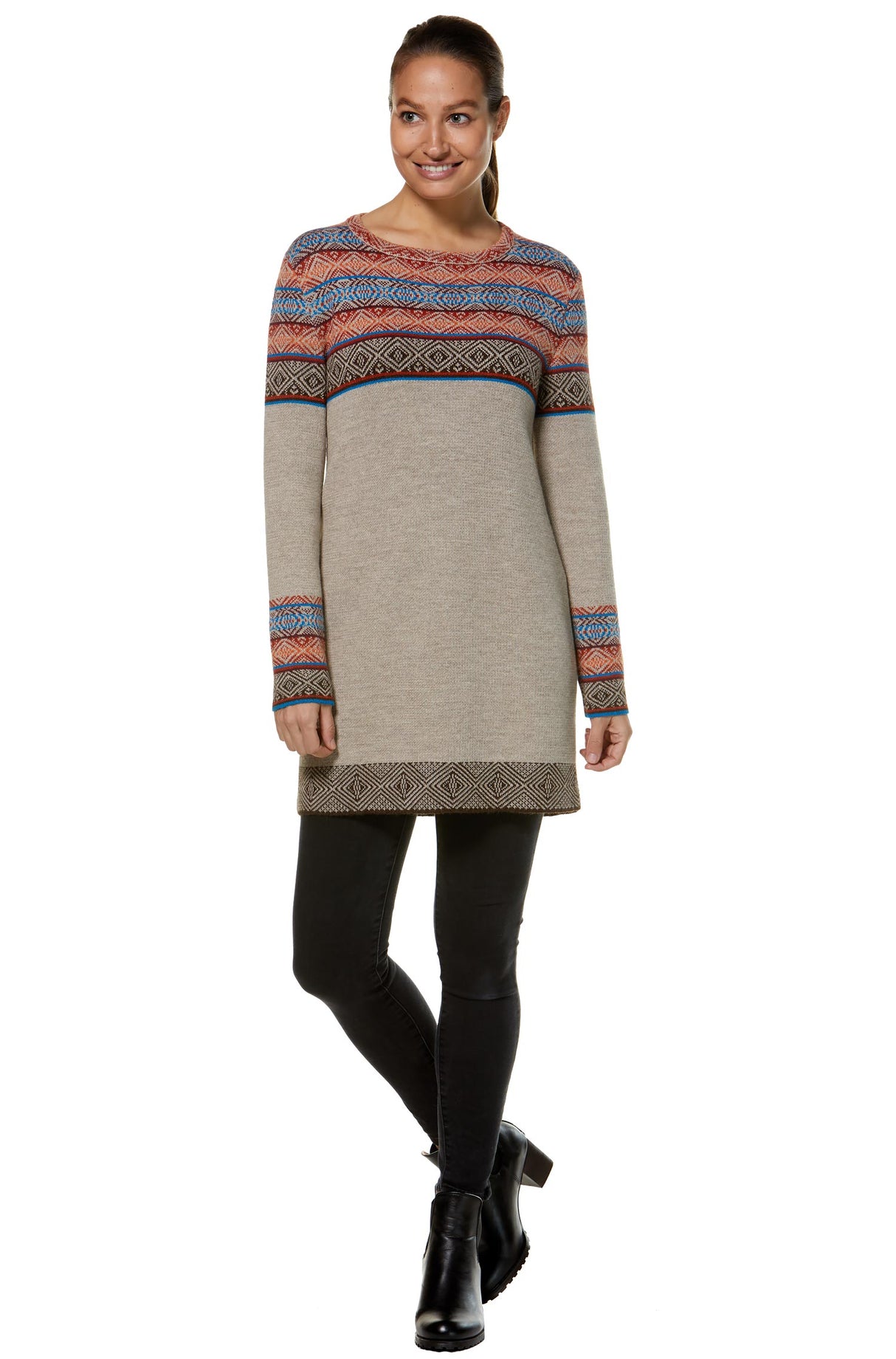 Tunika Pullover HALEY aus 100% Alpaka sand von Apu Kuntur