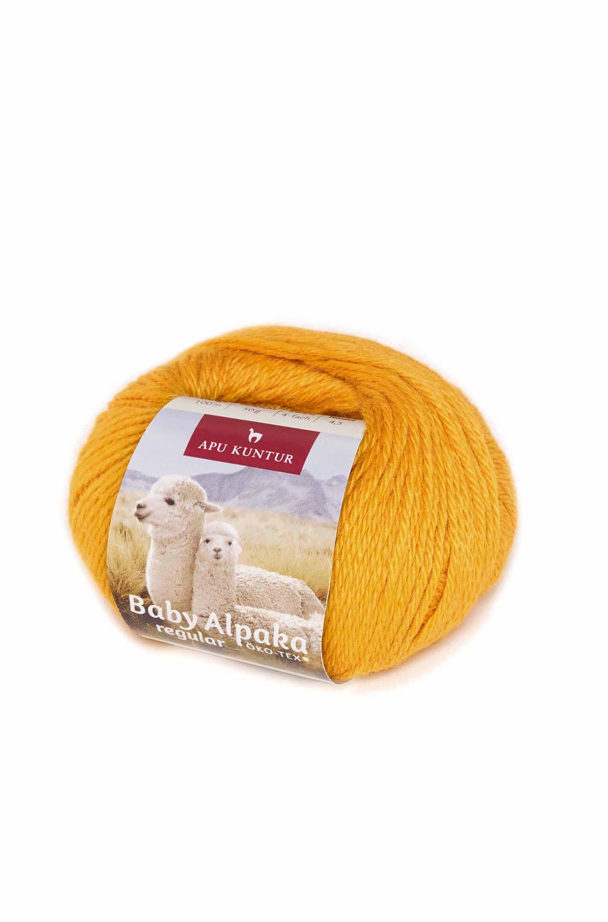 Alpaka Wolle REGULAR | 50g | 100% Alpaka | 36 Farben 66 honiggelb one-size von Apu Kuntur