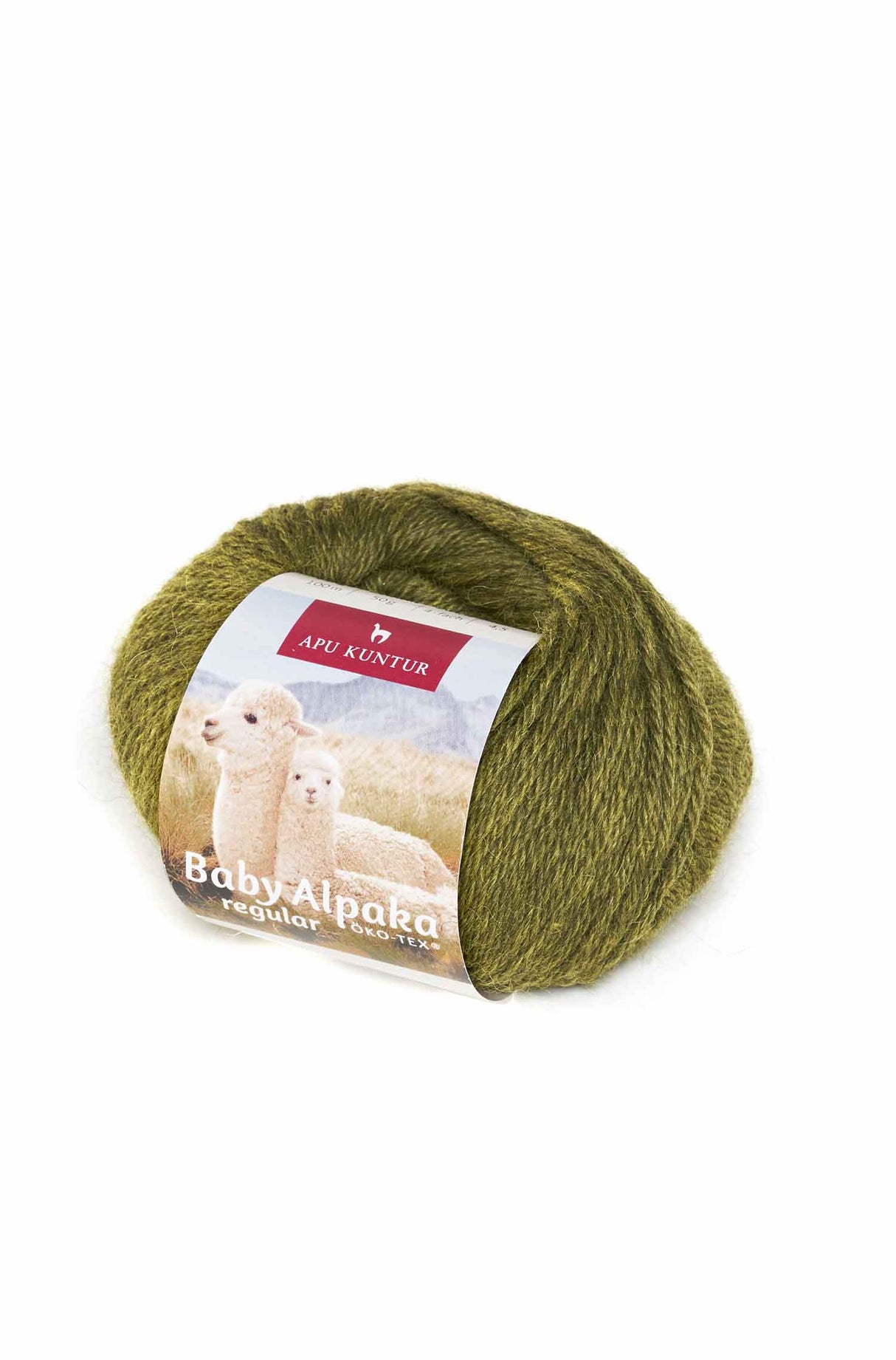 Alpaka Wolle REGULAR | 50g | 100% Alpaka | 36 Farben 68 avocado one-size von Apu Kuntur