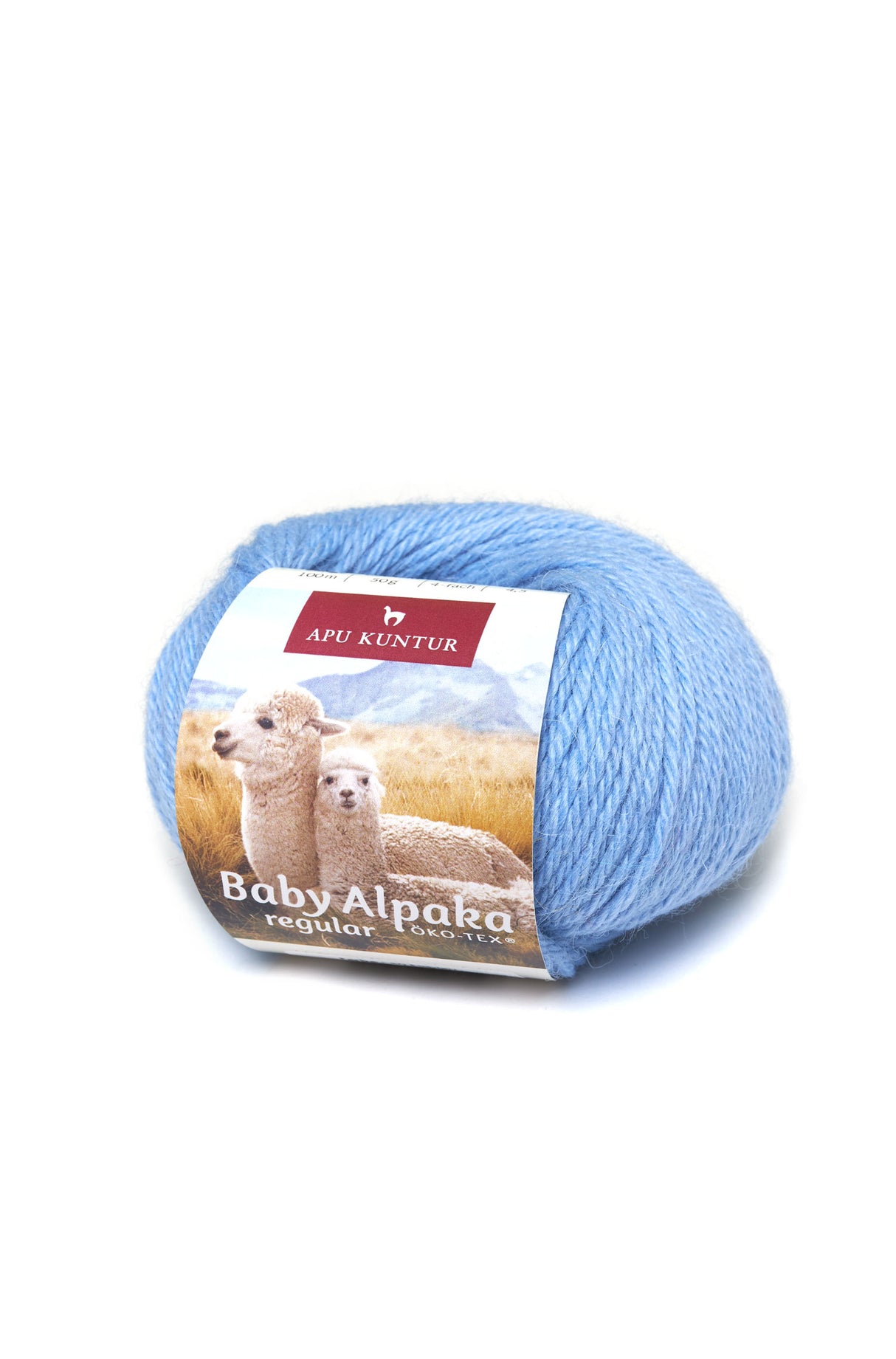 Alpaka Wolle REGULAR | 50g | 100% Alpaka | 36 Farben 30 eisblau one-size von Apu Kuntur