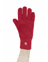 Gefütterte Fingerhandschuhe UNI aus 100% Alpaka rot meliert von Apu Kuntur