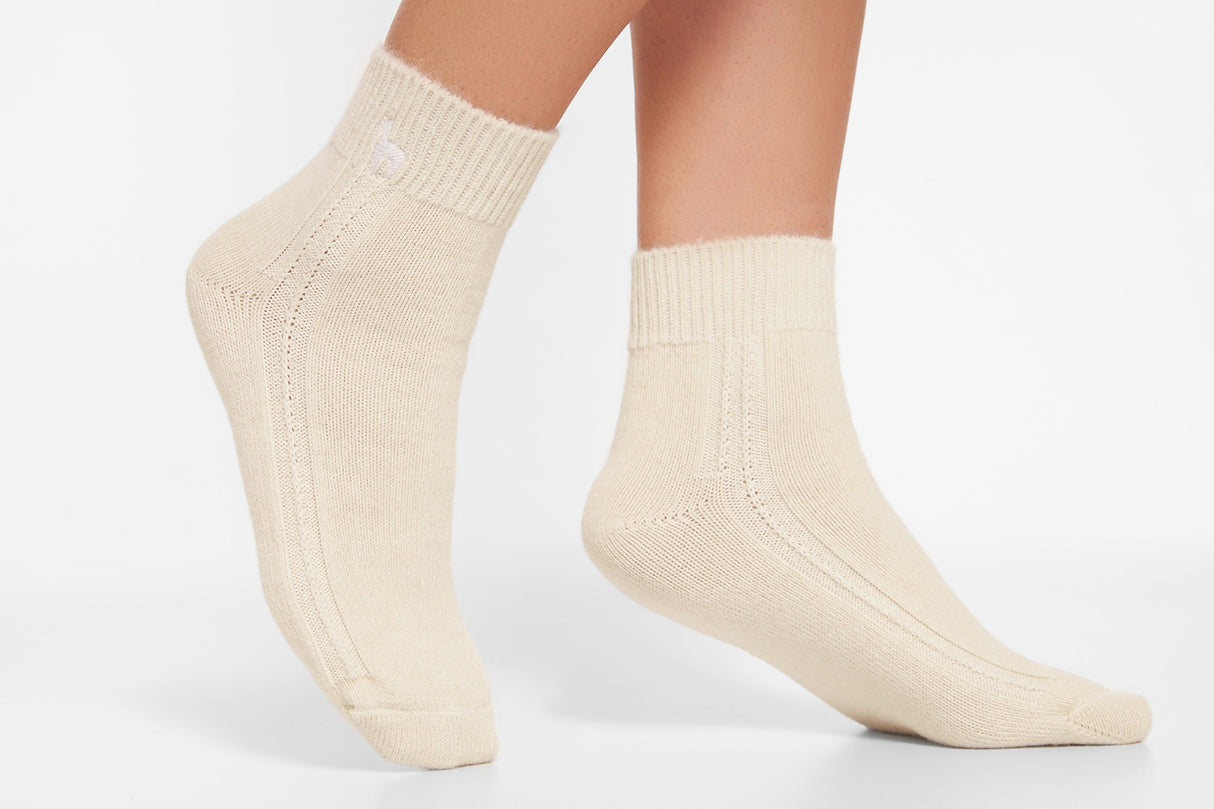 Alpaka WOHLFÜHLSOCKEN mit Aloe Vera - 52% Alpaka - creme