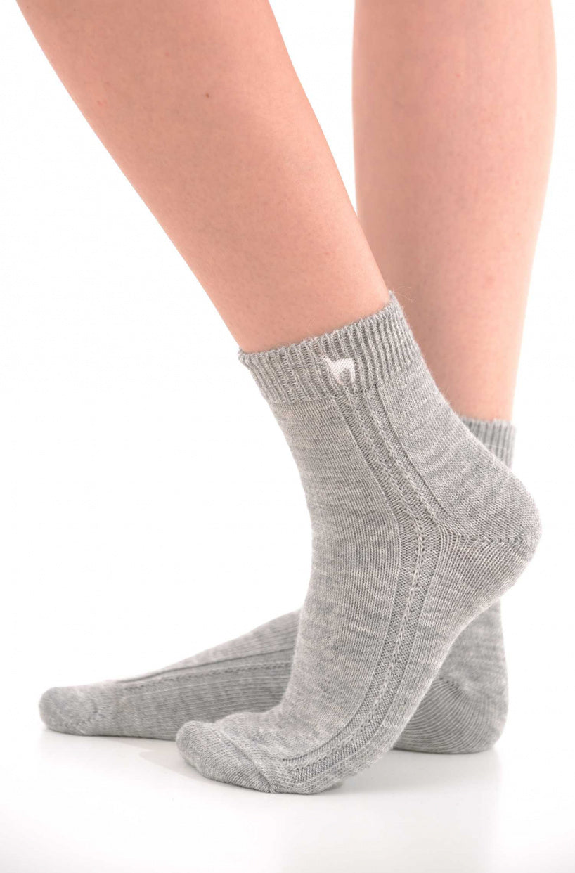 Alpaka WOHLFÜHLSOCKEN mit Aloe Vera - 52% Alpaka - grau