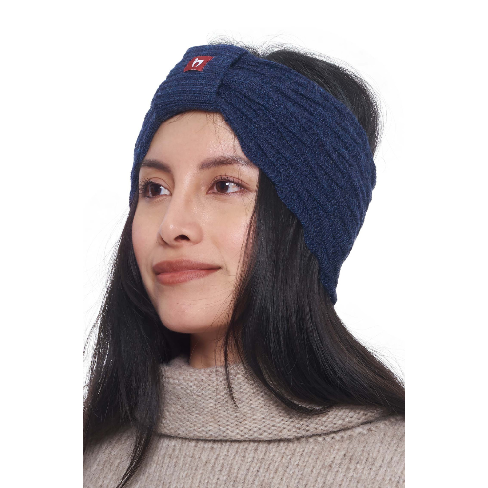 Stirnband BIESEN - 100% Alpaka blau meliert one-size von Apu Kuntur