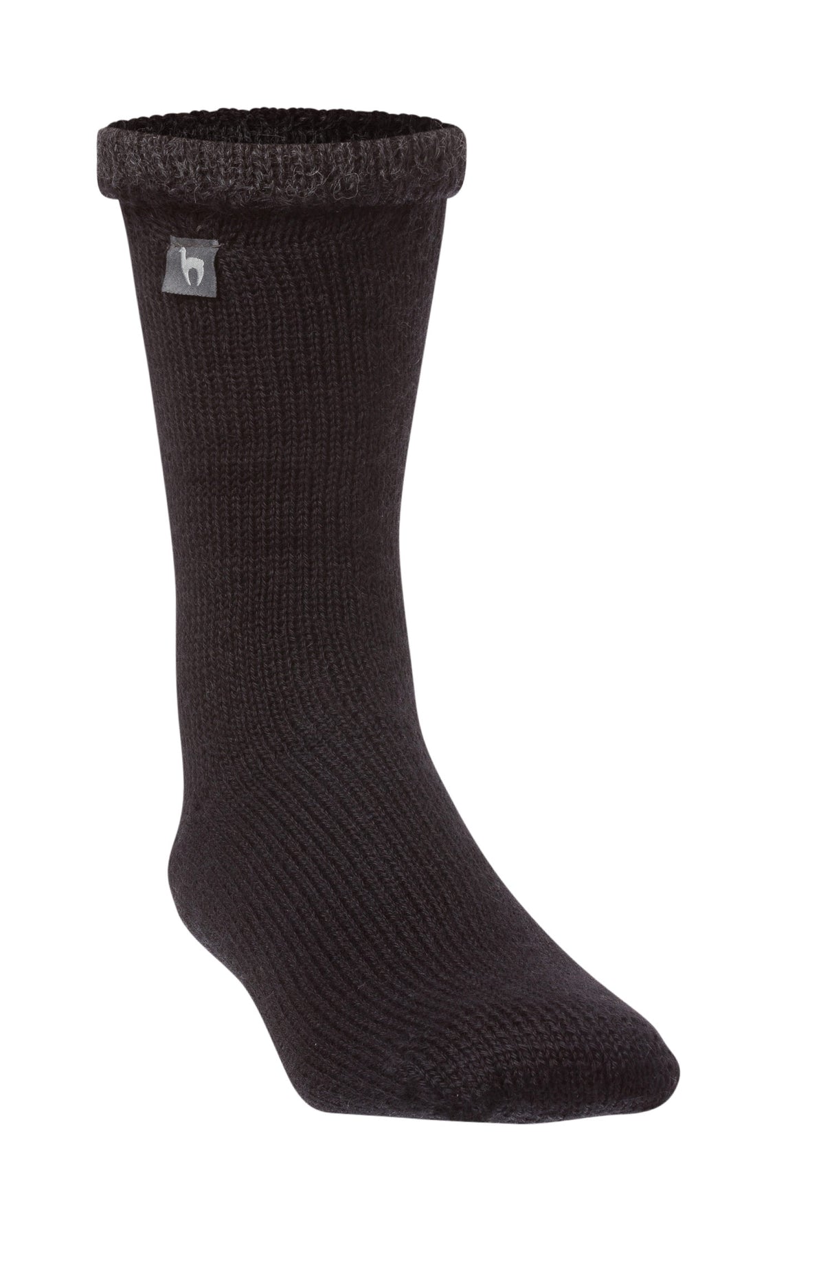 Alpaka WENDE-SOCKEN extra dick - 98% Alpaka schwarz-grau